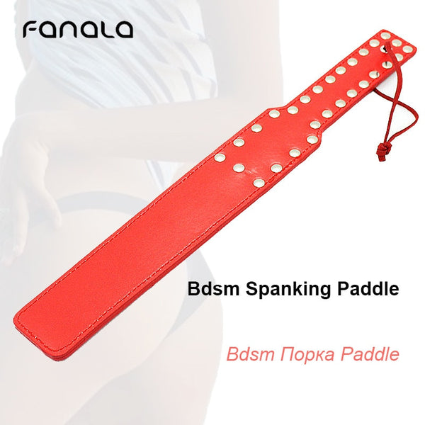 Leather Bdsm Spanking Paddles For Couple Sex Toy Slave Flogger Handle Sex Toy Premium
